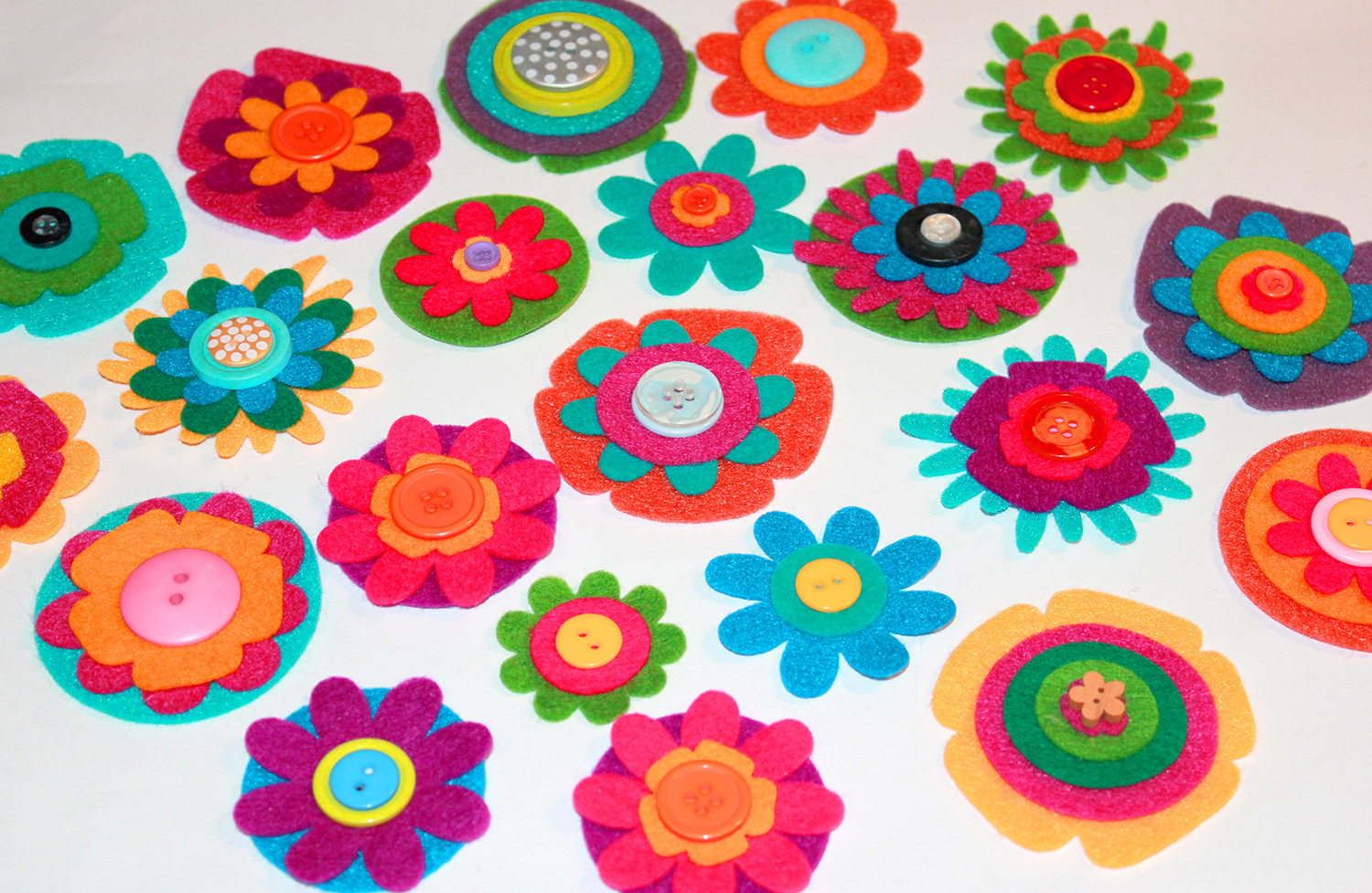 Felt Flowers Close Up - Kids DIY Crafts Stock Image - Image of flat, home:  159372171