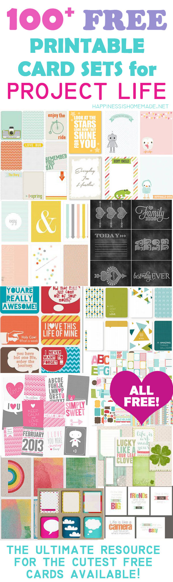 Project Life Free Printable Journal Cards