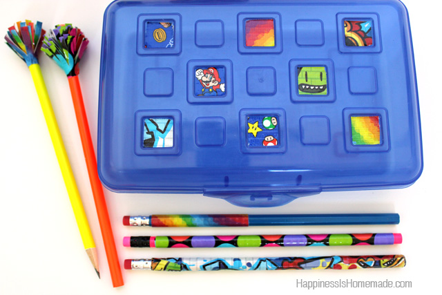 duck tape covered pencils and pencil box 