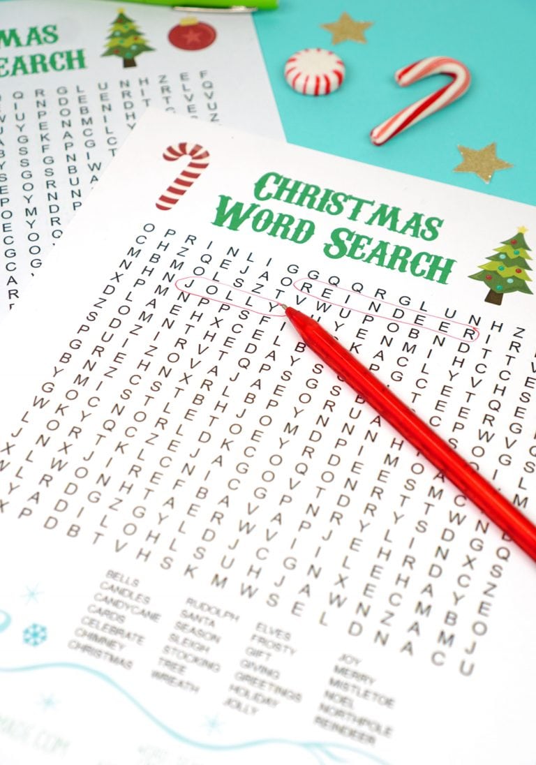 Printable Christmas Word Search for Kids &amp; Adults - Happiness is Homemade