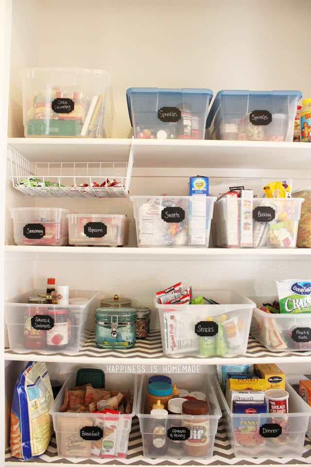 https://www.happinessishomemade.net/wp-content/uploads/2014/01/Organized-Pantry-Shelves-with-Bins-and-Chalkboard-Labels.jpg