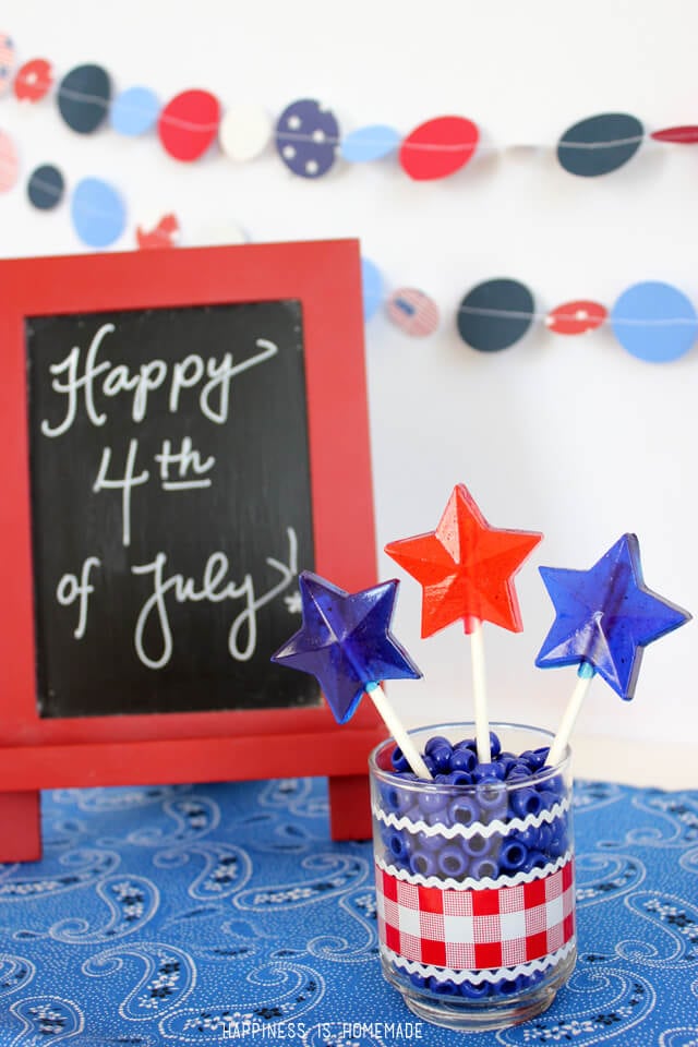 DIY Patriotic Lollipops for 4th of July - Happiness is Homemade