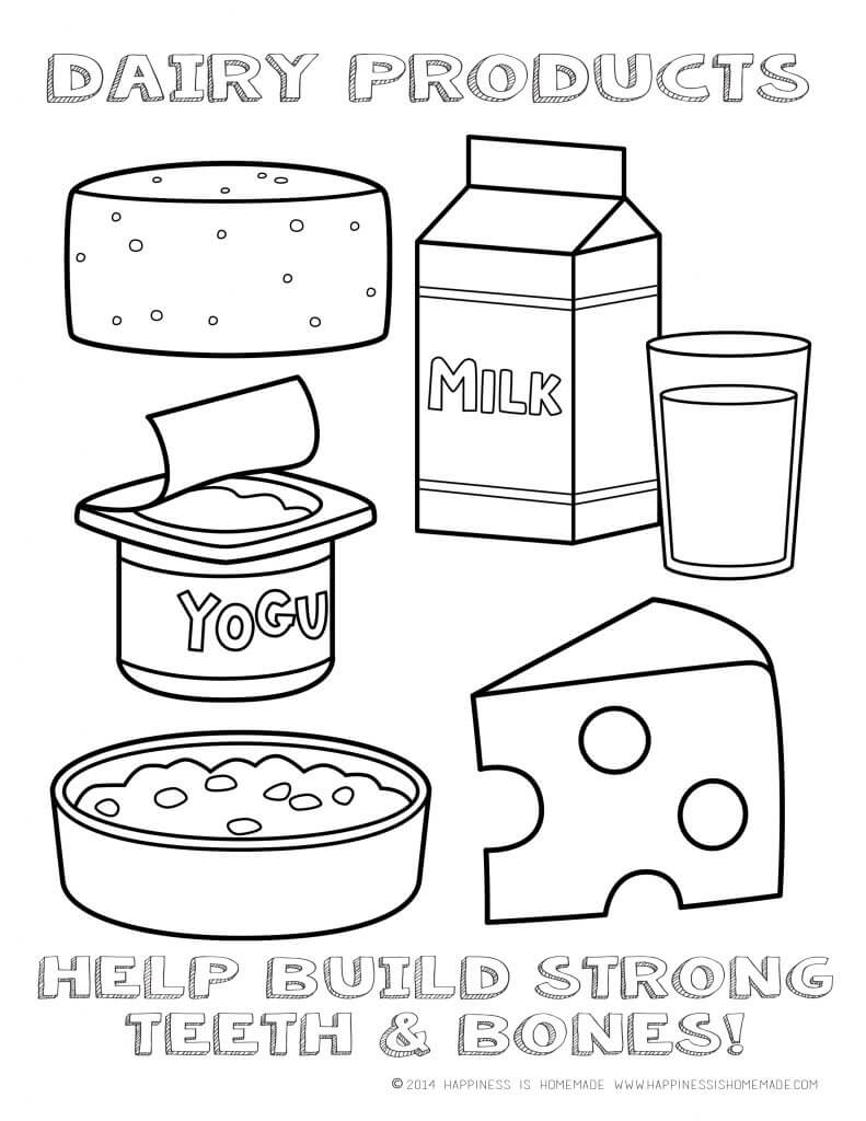Printable Healthy Eating Chart & Coloring Pages 