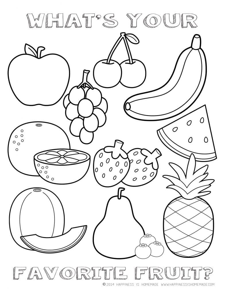 Printable Healthy Eating Chart Coloring Pages Happiness Is Homemade