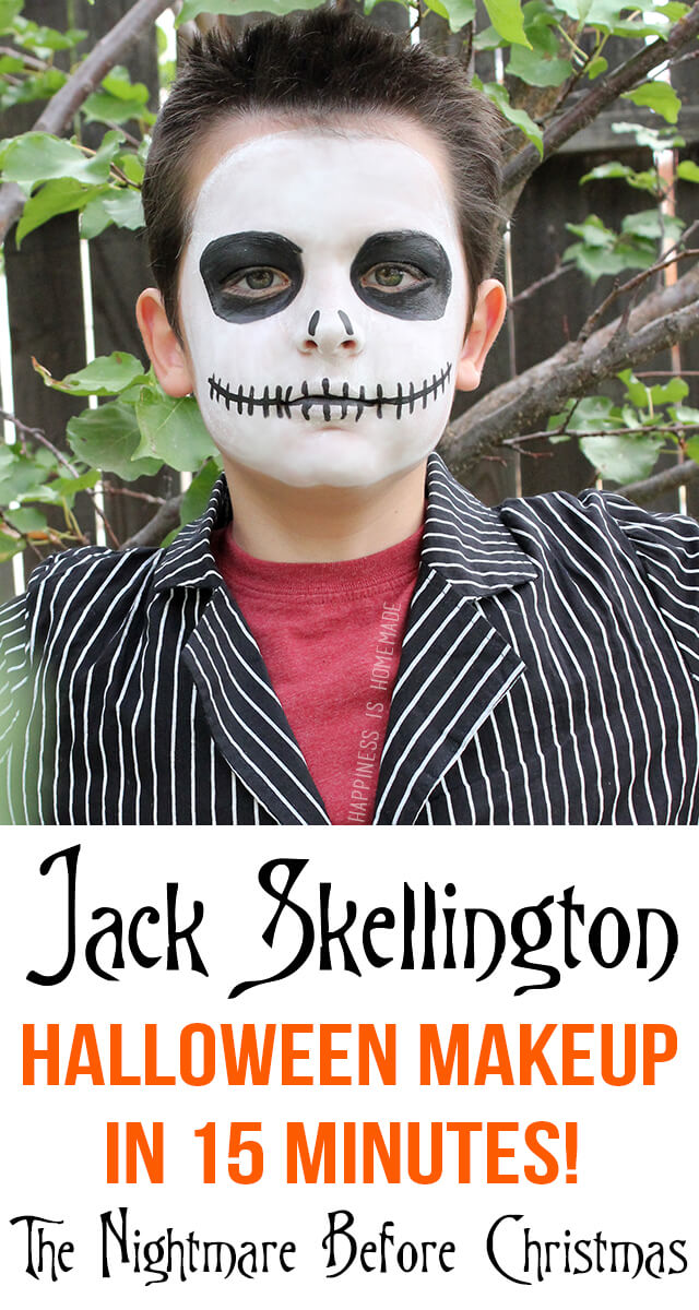 15-Minute Jack Skellington Halloween Makeup - Happiness is Homemade