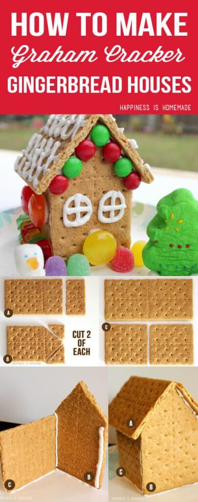 How to Make Graham Cracker Gingerbread Houses - Happiness is Homemade