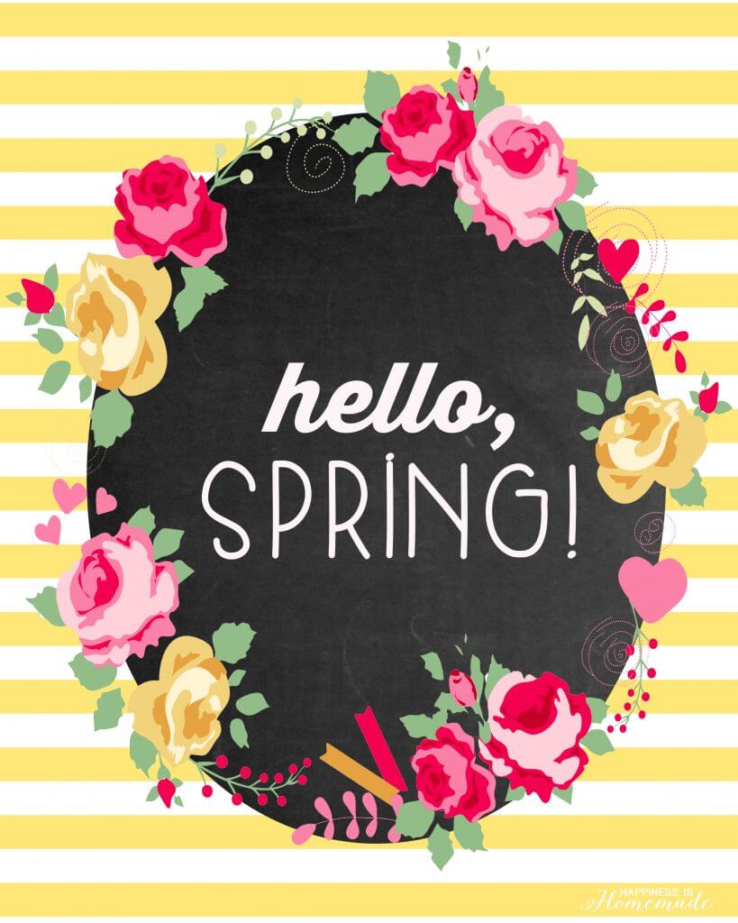 quot Hello Spring quot Free Printable Happiness is Homemade