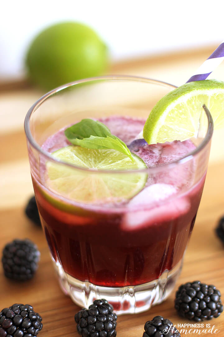 Blackberry + Lime Fizz Cocktail - Happiness is Homemade