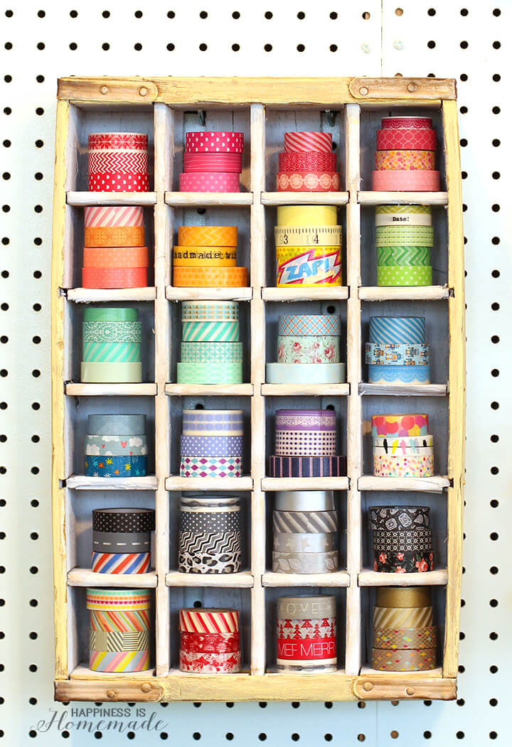 Vintage Soda Crate to Washi Tape Storage - Happiness is Homemade
