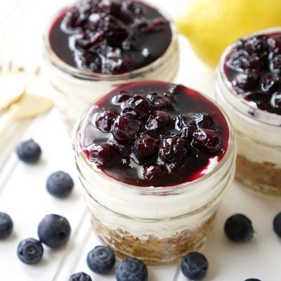 No-Bake Blueberry Cheesecake in a Jar - Happiness is Homemade