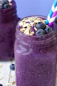 Healthy Blueberry Muffin Smoothie Recipe - Happiness is Homemade