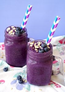 Healthy Blueberry Muffin Smoothie Recipe - Happiness is Homemade