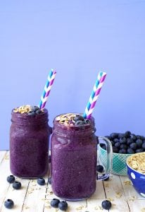 Healthy Blueberry Muffin Smoothie Recipe - Happiness is Homemade