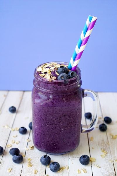 Healthy Blueberry Muffin Smoothie Recipe - Happiness is Homemade