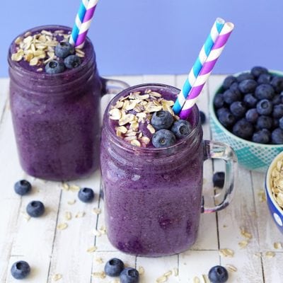 Healthy Blueberry Muffin Smoothie Recipe - Happiness is Homemade