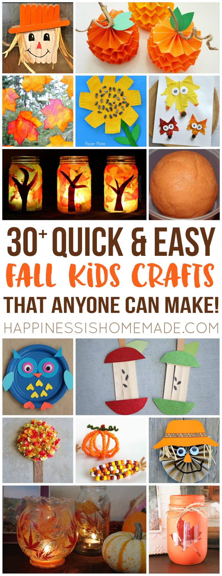 Easy Fall Kids Crafts That Anyone Can Make Happiness Is Homemade