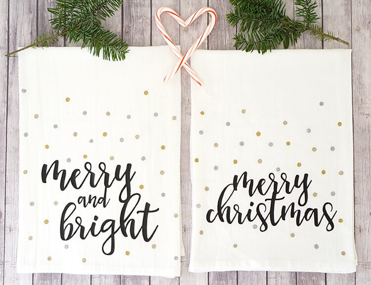 DIY Christmas Tea Towels with SVG download - Pazzles Craft Room