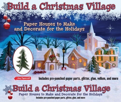 build a paper christmas village graphic