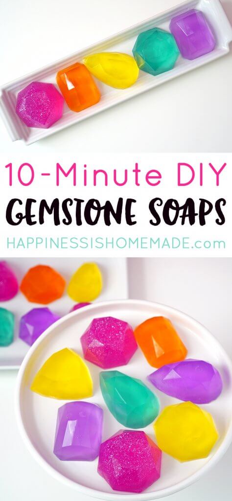 10-Minute DIY Gemstone Soaps - Happiness is Homemade