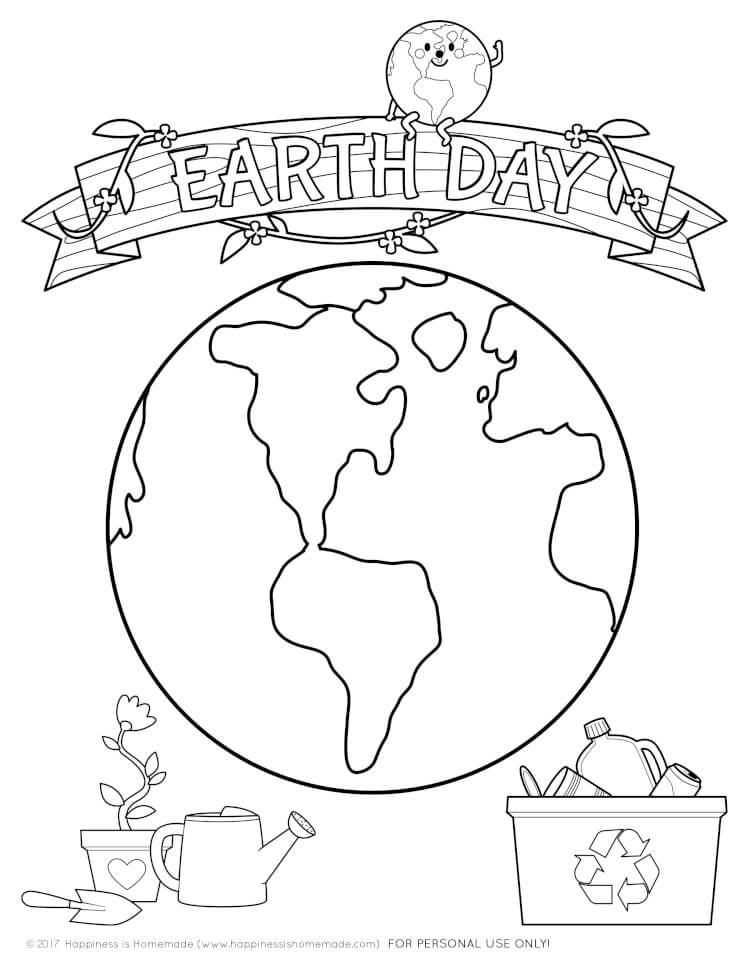 Download Earth Day Kids Crafts + Coloring Pages - Happiness is Homemade