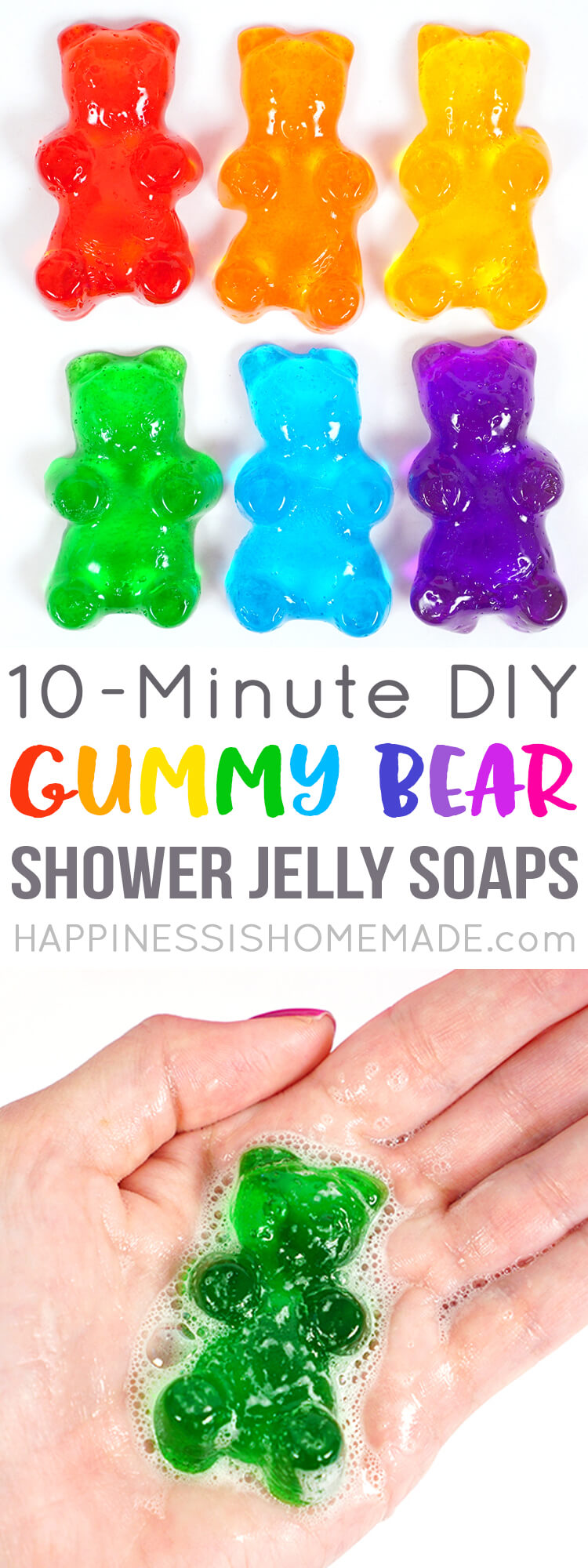 Gummy Bear Shower Jelly Soaps - Happiness is Homemade