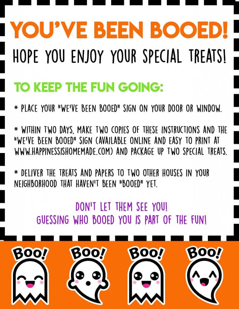 You've Been Booed! Free Halloween Printables - Happiness is Homemade