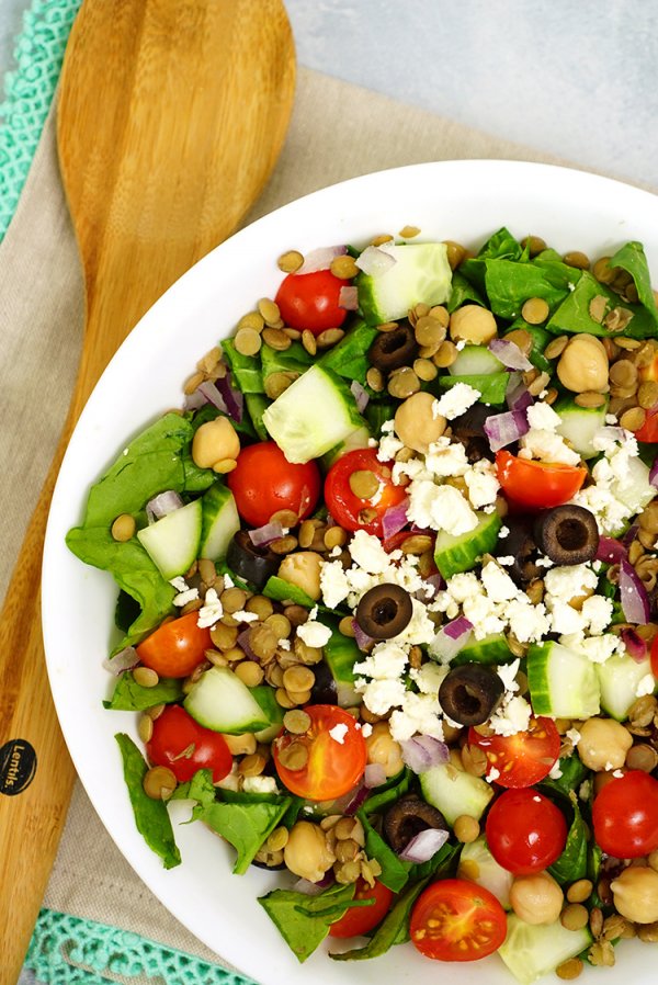 Mediterranean Lentil Salad - Happiness is Homemade