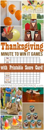 Thanksgiving Minute to Win It Games - Happiness is Homemade