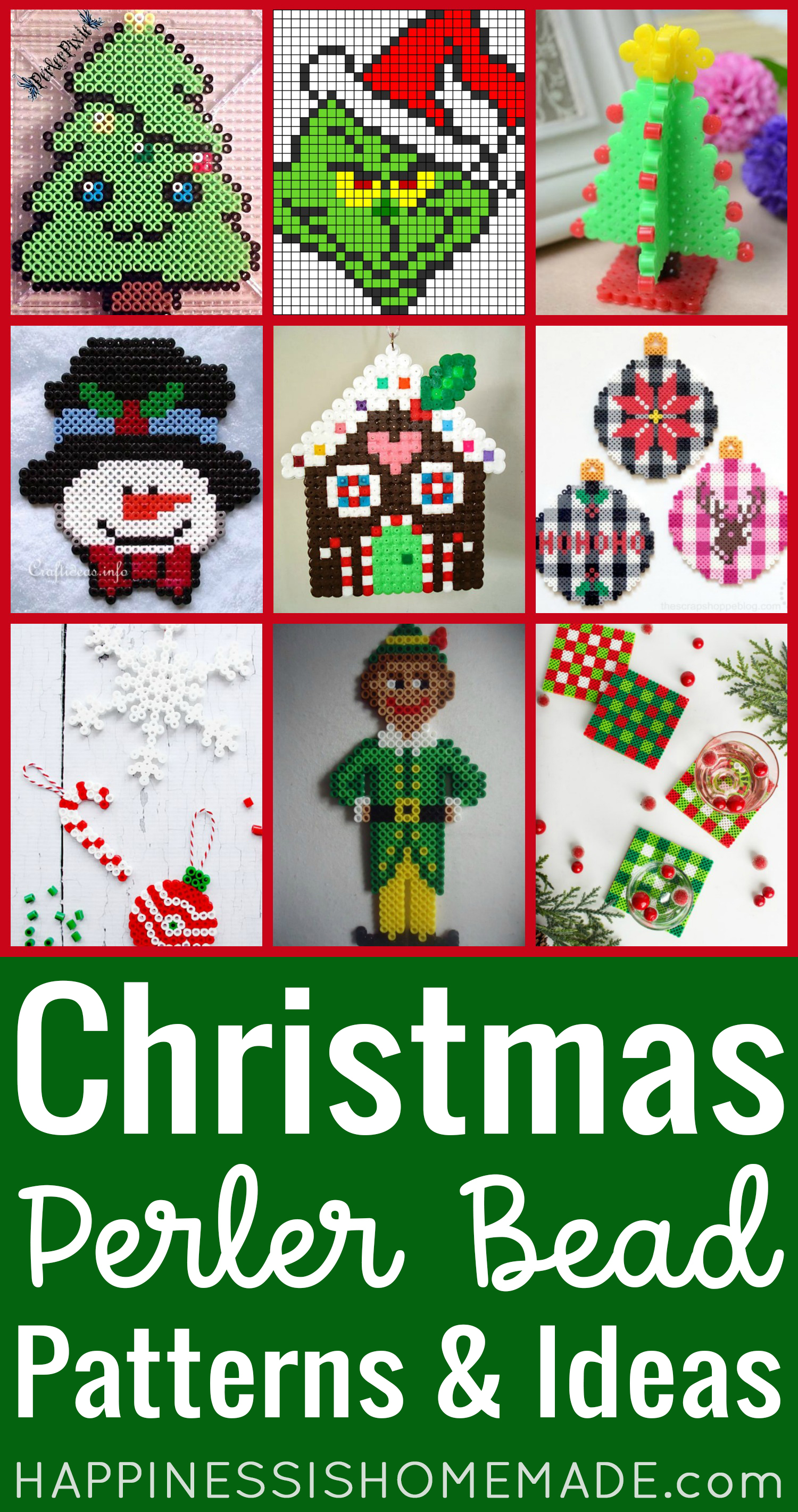 Christmas Perler Bead Patterns & Ideas - Happiness is Homemade