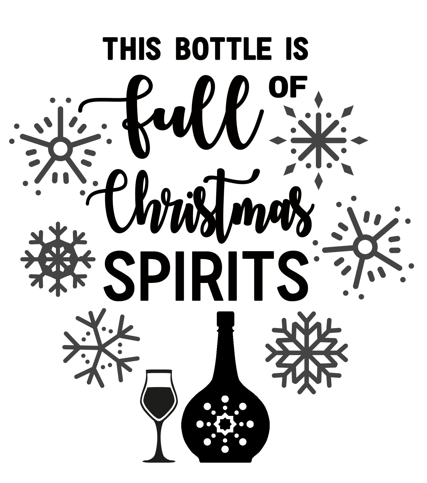 Download Free SVG File: Christmas Spirits Bottle - Happiness is ...