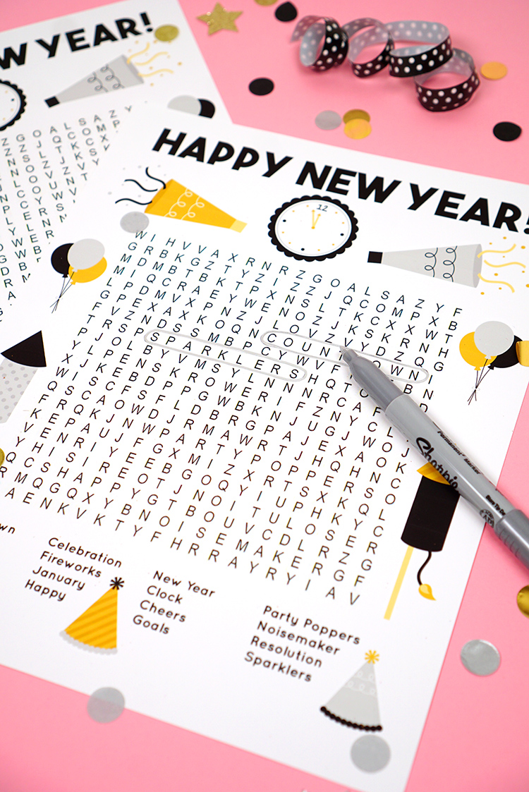 New Year s Word Search Printable Happiness Is Homemade