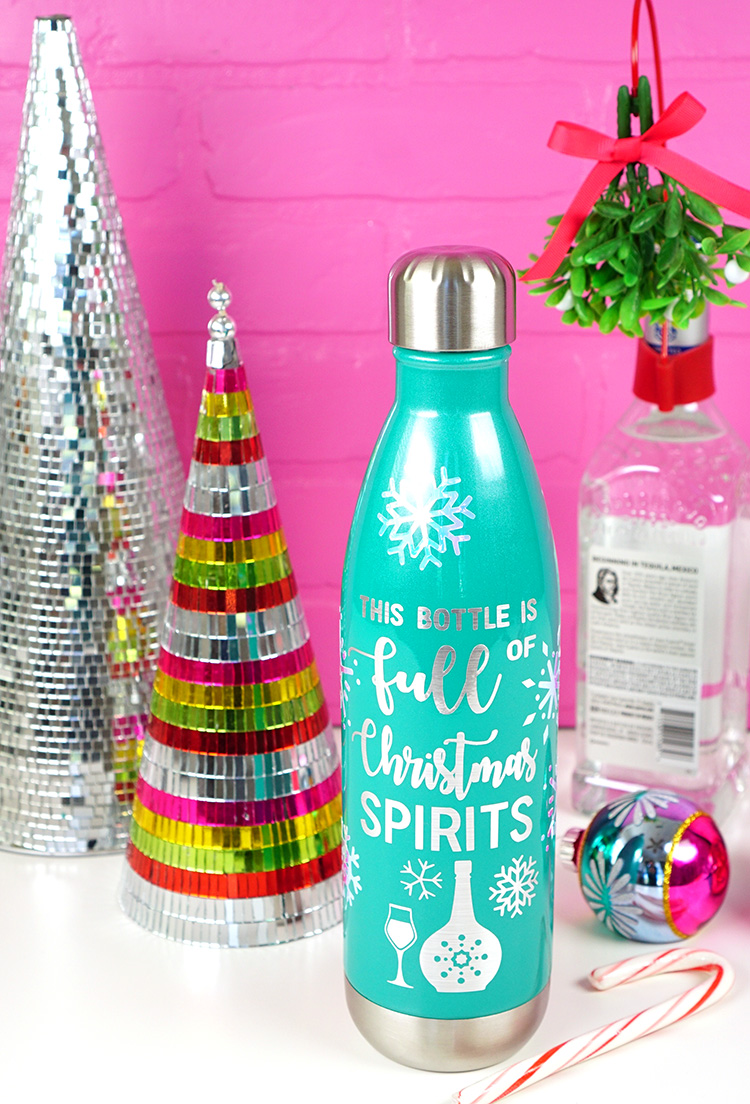 Free SVG File: Christmas Spirits Bottle - Happiness is ...
