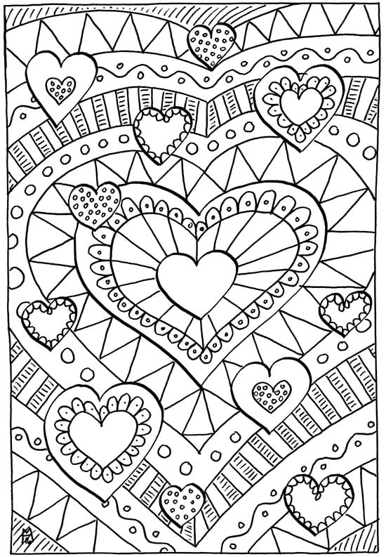 healing heart coloring page for kids or adults