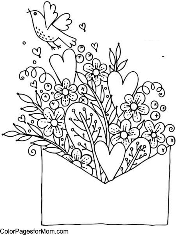 hearts coloring pages for valentine day