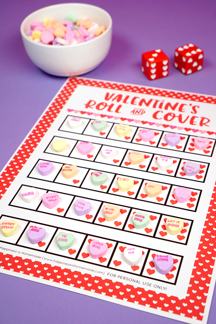 Valentine Games - Roll and Cover - Happiness is Homemade