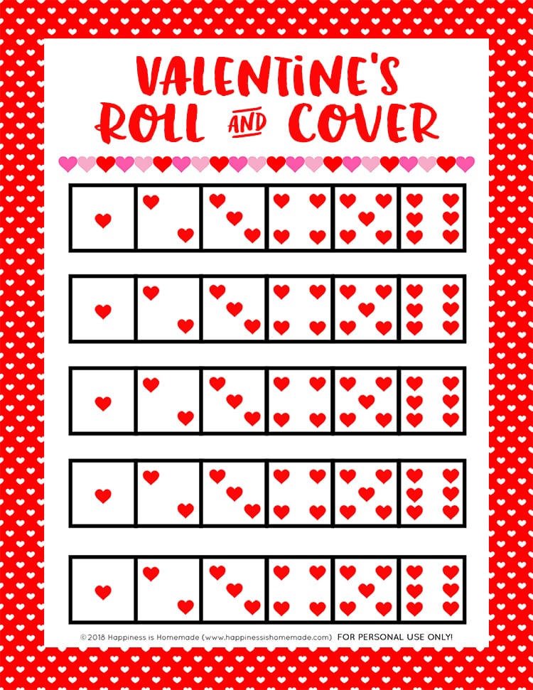 Valentine Games Roll And Cover Happiness Is Homemade