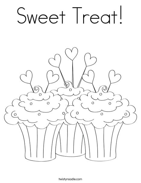 cupcakes with hearts sweet treat valentine day coloring page