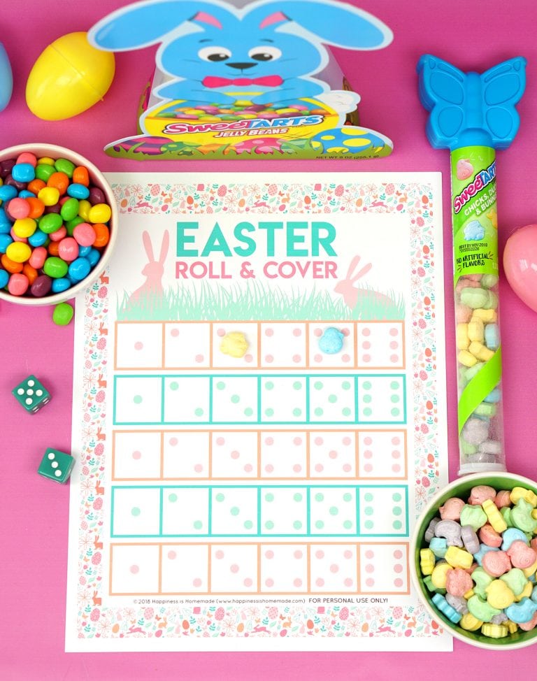 Roll & Cover Printable Easter Game - Happiness is Homemade