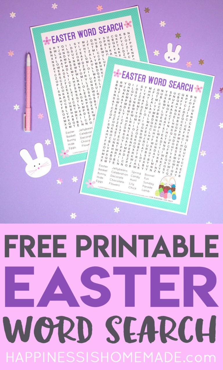 Easter Word Search Printable - Happiness is Homemade