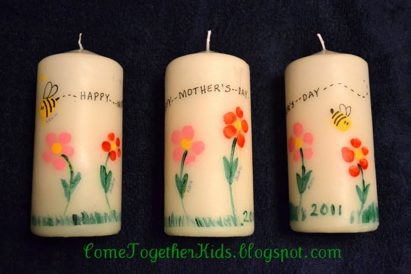 Last Minute Mother's Day Gift: Kids Artwork Candles - Happiness is Homemade