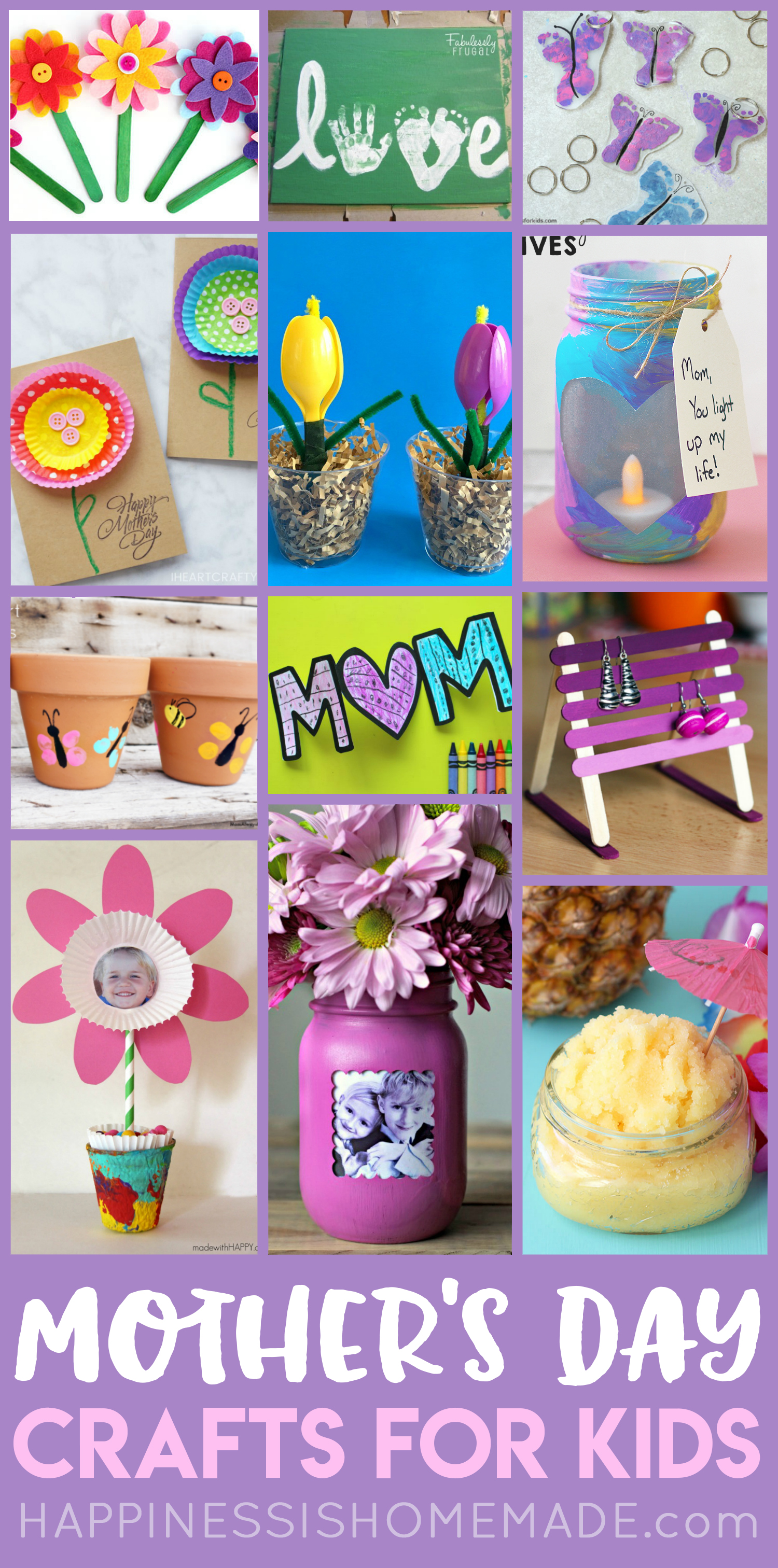Easy Mother's Day Crafts for Kids Happiness is Homemade
