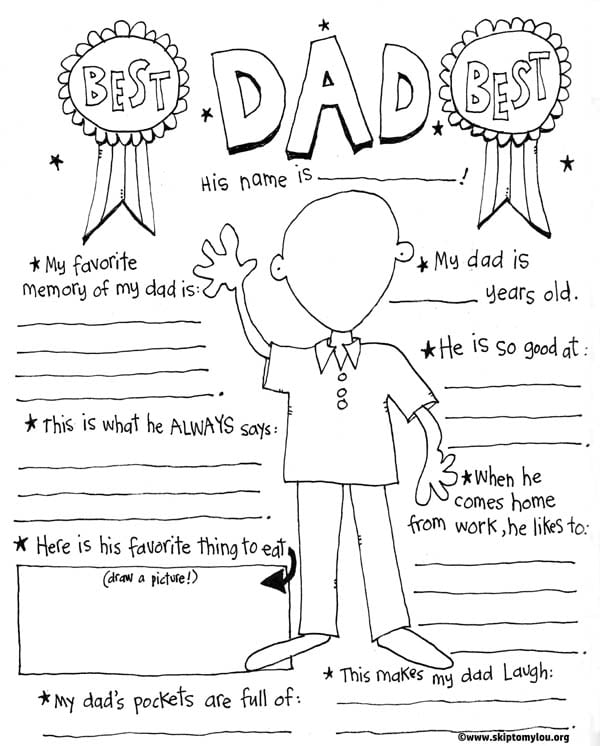 Free Printable Worksheets For Father S Day