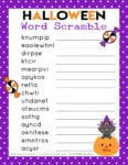 Halloween Word Scramble for Kids - Happiness is Homemade