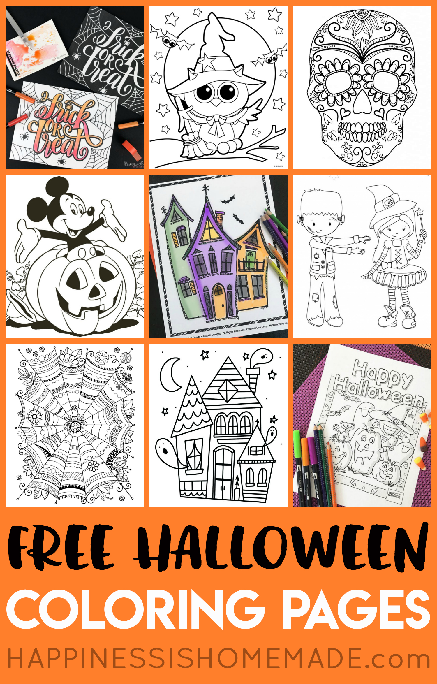 20  Halloween Coloring Pages Printable Background COLORIST