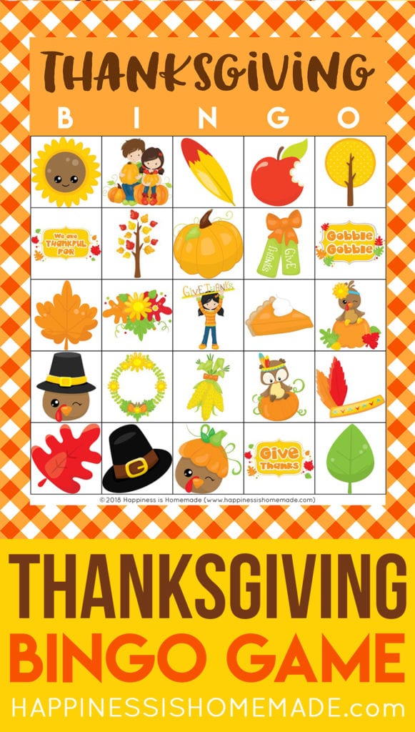 Free Printable Thanksgiving Bingo Cards - Happiness is Homemade