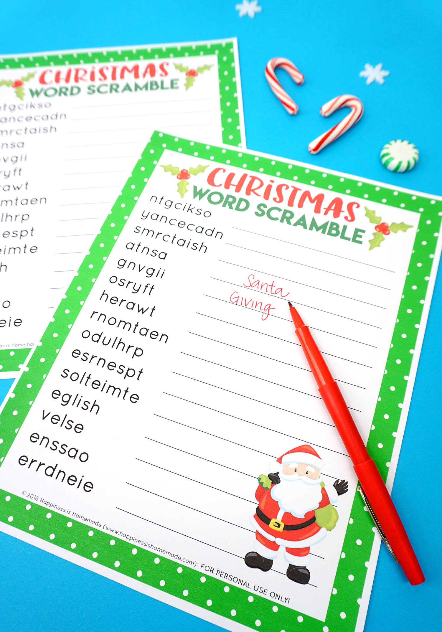 Christmas Word Scramble Free Printable Printable Word Searches