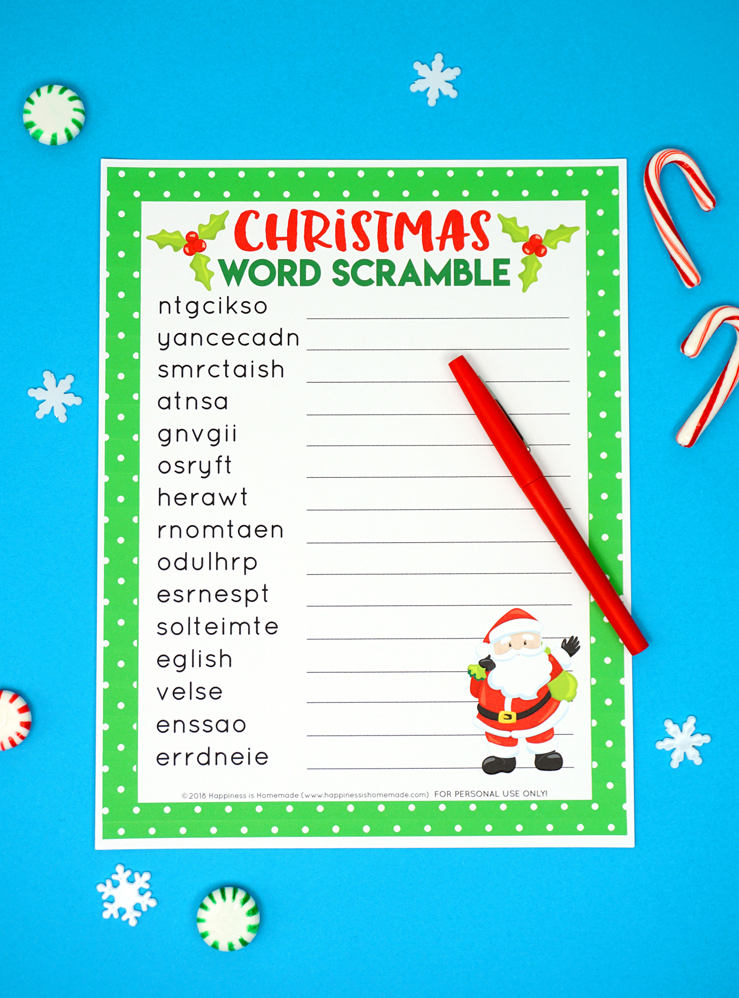Christmas Word Games Free Printable