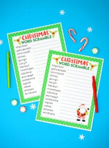 Christmas Word Scramble Printable - Happiness Is Homemade