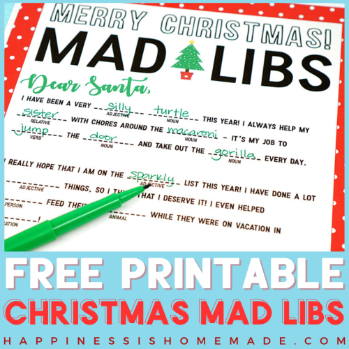 Christmas Mad Libs Printable - Happiness is Homemade