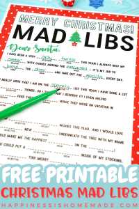 Christmas Mad Libs Printable - Happiness is Homemade